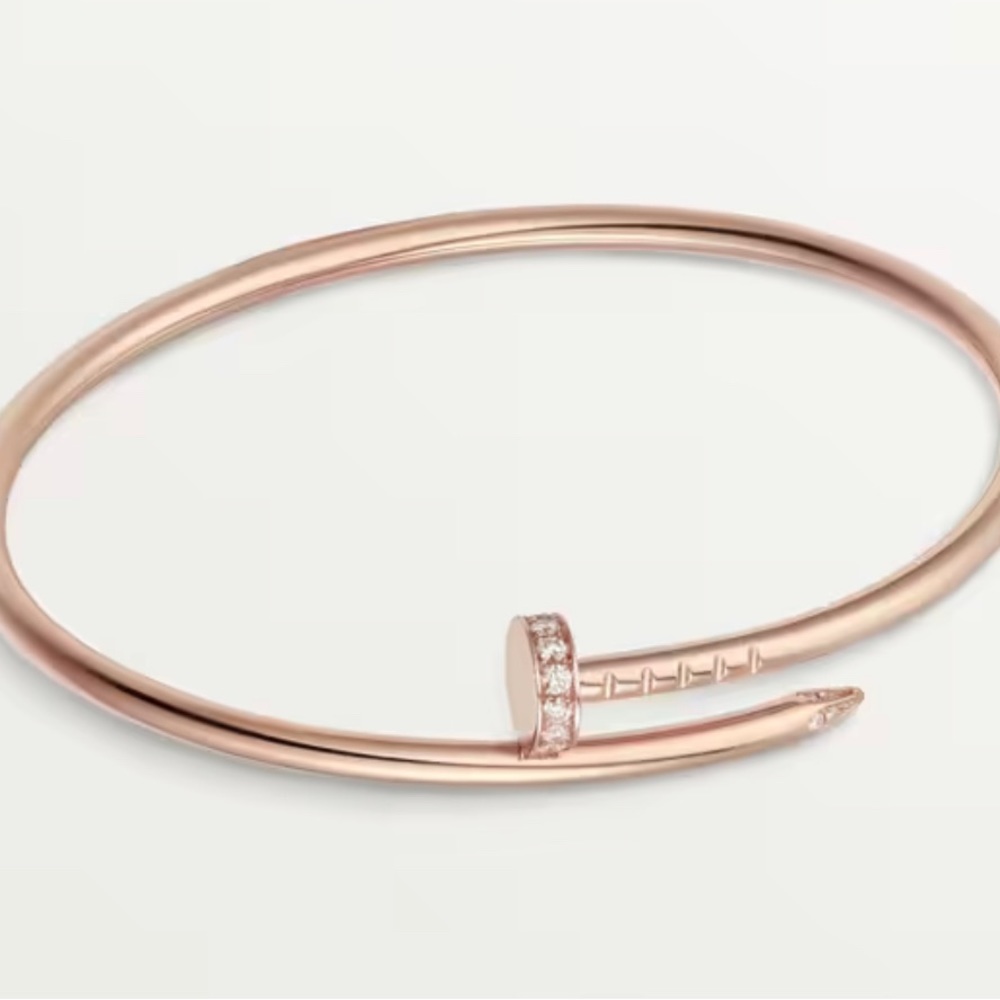 Authentic Cartier 18K pink Gold Juste Un Clou with diamonds size 18